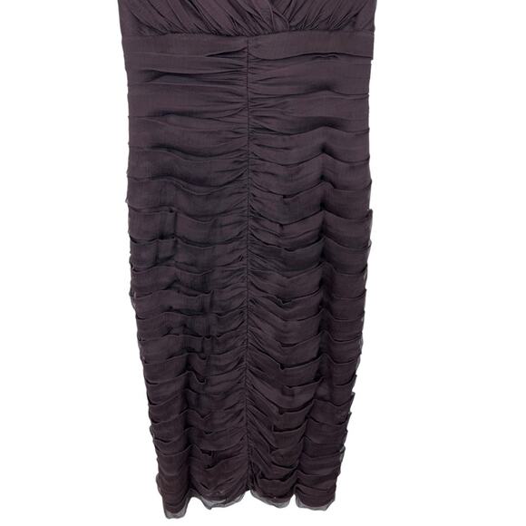 TADASHI COLLECTION Chiffon Silk Ruched Sheath Ruffle Dress - Picture 10 of 15